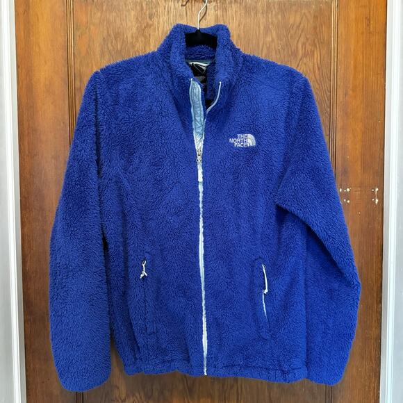 The North Face Sherpa Fleece Full Zip Womens Medium Blue Flawed Y2K‎ - Picture 1 of 13